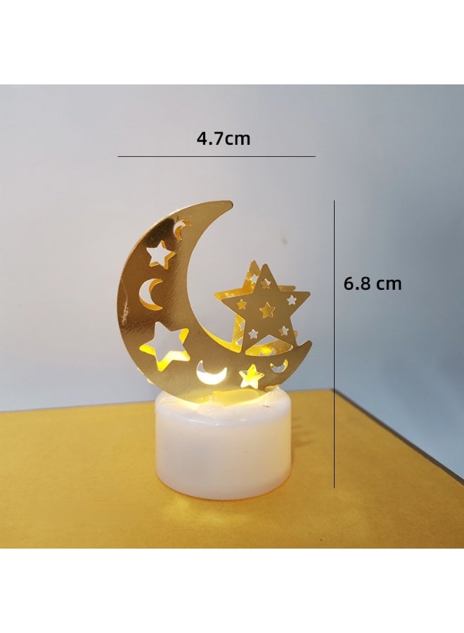 Ramadan Decoration Mini Lantern Lights, Moon Castle Lighthouse Eid Mubarak Lamp Plastic LED Night Light for Eid Ramadan Party Home Indoor Outdoor Bedroom Tabletop Decor - Image 2